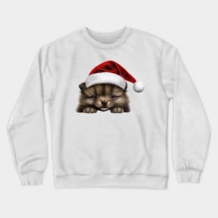 Christmas Peeking Puppy Crewneck Sweatshirt